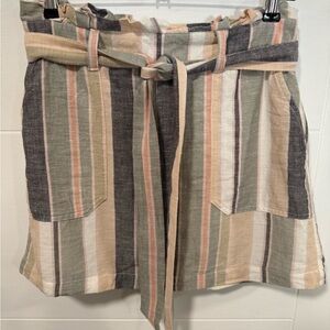American Eagle Outfitters Women’s Cotton/Linen Blend Striped Mini Skirt